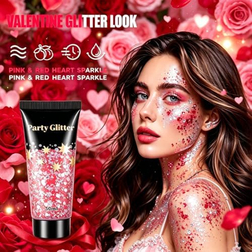 AROIC 6 Pack Glitter Gel 50ml – Face Body Hair Glitter for Festival - Image 6