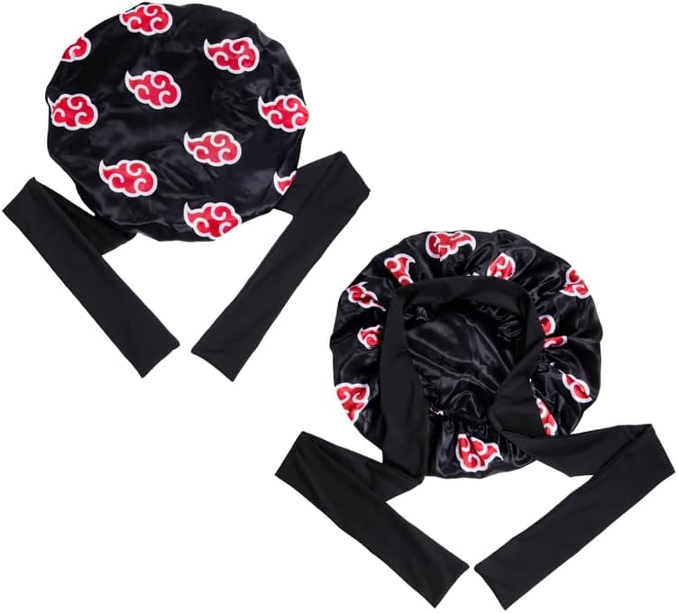 Silky Design Non Slip Bonnet with Tie Adjustable Women and Men Bonnets for Sleeping Comfortable Satin Fabric (Akat) by CrownLimitedSupply