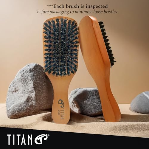 Titan Club Wave Brush for Men - 100% Natural Boar Bristles, Durable Wooden Handle, Smoothing Brush for All Hair Types, Restores Shine and Waves - Image 4