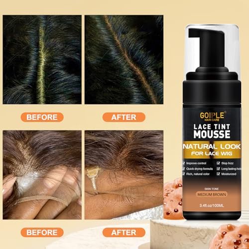 Lace Glue Kit Complete Set with Lace Tint Mousse, Lace Melting Spray Wig Glue for Women's Wigs and Hairpieces - Wig Installation Kit & Tape in Extension Rmover & Cap (Medium Brown) - Image 3