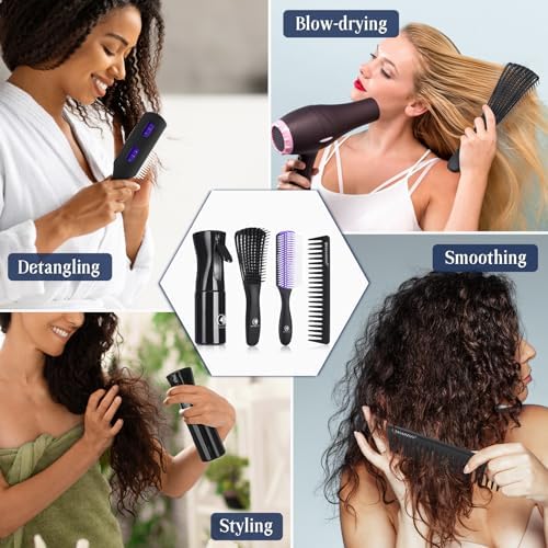 BRUSHZOO Detangling Hair Brush for Curly Hair, Hair Brushes for Women Men Kids Blowdrying Styling, Detangler Brush for Wet Dry Thick Wavy Hair - Image 6
