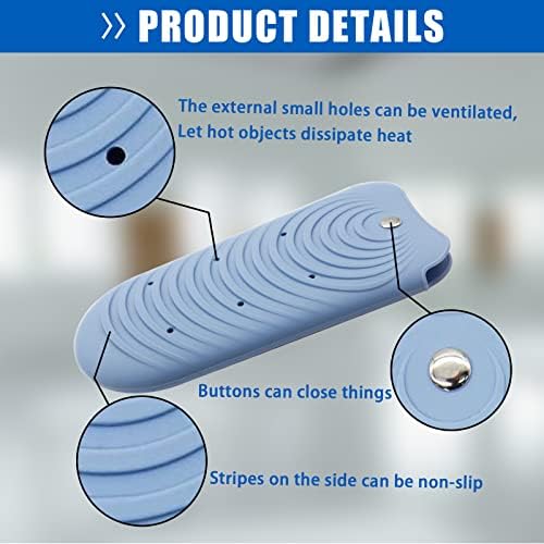 Heat Insulating Silicone Mat Pouch for Hair Styling Tools, Curling & Flat Irons Anti-Slip Travel Cover, Small Portable Straightener Pad for Curler Wands Storage, Hot Waver (Blue) - Image 3