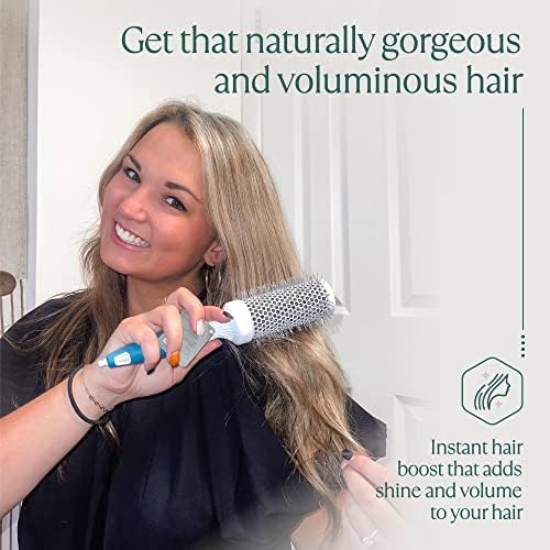 Professional Round Brush for Blow Drying - Small Ceramic Ionic Thermal Barrel Brush for Sleek, Precise Heat Styling and Salon Blowout - Lightweight Round Hair Brush (Barrel 1.3 inch, Bristle 2 Inch) - Image 5