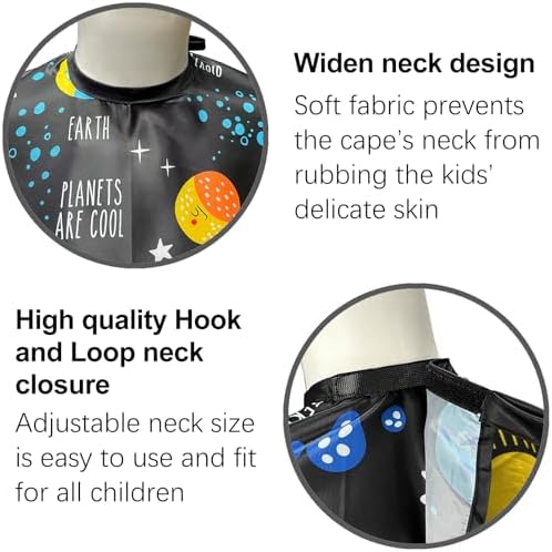 Pelocapa Barber Capes for Kids Hair Cutting Cape Salon Hairdressing Cape for Boys Girls Waterproof & Light Weight & Machine Washable - 39”× 51”(Galaxy Pattern) - Image 2