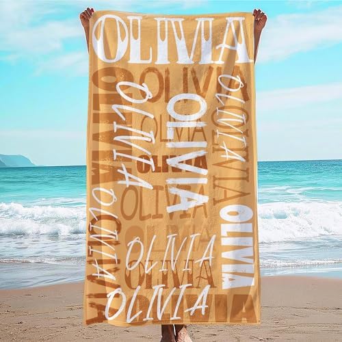 JML Personalized Beach Towel with Name, Custom Beach Towel with Name, Customized Microfiber Pool Towel, Quick Dry & Absorbent Swim Towel for Adult,Anniversary, Birthday, Summer Holiday,Vacation by JML