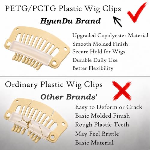 9-Tooth Plastic Wig Clips, Beige Hair Extension Clips, 6 Pack - Image 5