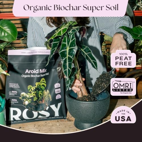 Rosy Soil Aroid Soil Mix, Chunky Biochar Potting Mix, 4 Quarts (Pack of 2) - Image 3
