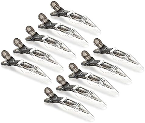 10pcs/set Multicolor Croc Clips Transparent Plastic Hairdresser Clip Hair Styling Sectioning Barrettes Non Slip Alligator Clip Salon DIY Accessories Hairpins for Women and Girls(10pcs-Black) - Image 3