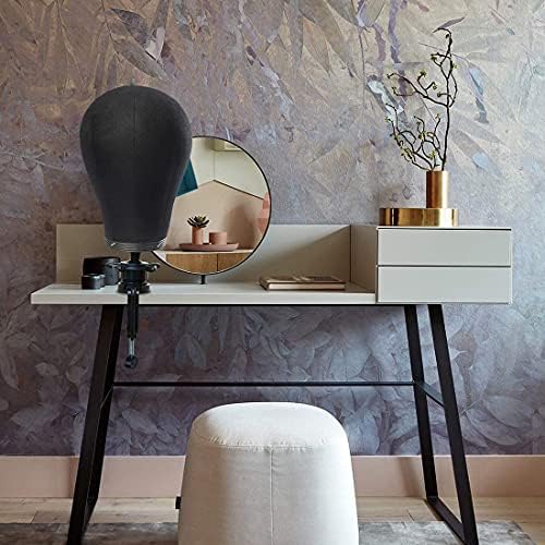 21 Inch Wig Head Cork Canvas Block Head Mannequin Head With Stand for Making Wigs (21''-24''INCH) - Image 6