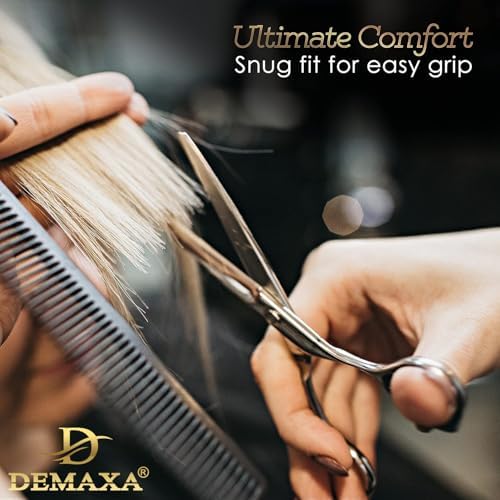 DEMAXA 6.5" Premium Hair Scissors Professionally Sharp Barber Shears - High Carbon Steel Hair Cutting Scissors with Smooth Sharp Edge Blades - Hair Trimming Shears for women Salon & Personal Use - Image 7