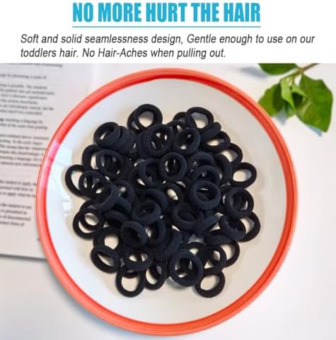 120 PCS Baby Hair Ties, Elastic Hair Bands Toddlers Hair Ties Black - Image 3