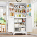 GAIOUS 74.8" Tall Metal Food Cabinet, White Kitchen Pantry Cabinet by GAIOUS