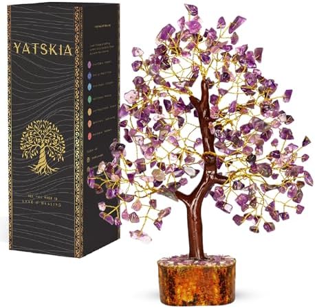 YATSKIA Amethyst Crystal Tree, Birthday Gifts for Women, Mom & Sister, Handmade Crystal Tree of Life, Boho Home, Room & Office Desk Decor, Housewarming Gift by YATSKIA