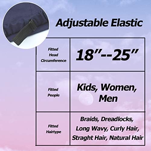 3 Size Satin Lined Sleep Caps for Braids,Dreadlocks Natural Curly Hair Adjustable - Image 6