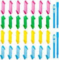 WILLBOND 28 Pieces Heatless Curlers No Heat Spiral Curls Hair Curlers Styling Kit with 2 Pieces Styling Hooks for Most Kinds of Hairstyles (Assorted Color, 15 cm) by Willbond+Technology+Limited