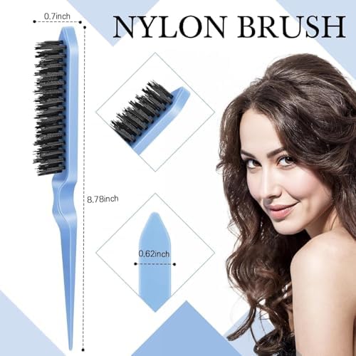 Hair Brush Set with Continuous Spray Bottle，Slick Back Hair Brush Back Brushing, Combing, Slicking Hair (Blue) - Image 6