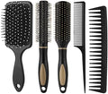 5Pcs Hair Brushes for Women Hair Comb Set Detangler Brush for Men and Women Wet, Dry, Curly and Straight Hair by ProSuites