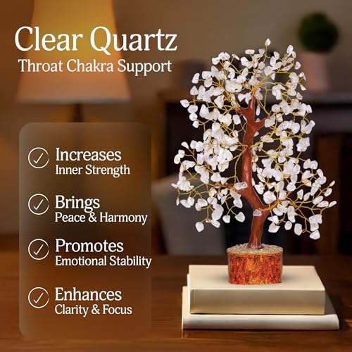 YATSKIA Clear Quartz Tree of Life Crystal Bonsai, Unique Gifts for Women, Mom & Grandma, Handmade Crystal Tree, Boho Room, Shelf & Office Desk Decor, Birthday Gifts - Image 3