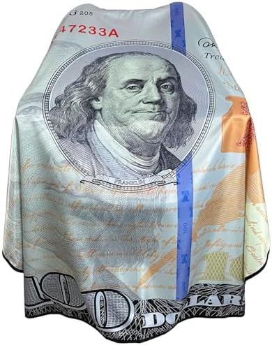 Barber Capes for Men, Hair Cutting Cape with Copper Snaps Closure, Salon Cape for Stylist, Waterproof Large Hairdressing Gown- 63”× 56”, Dollar Style by Pelocapa