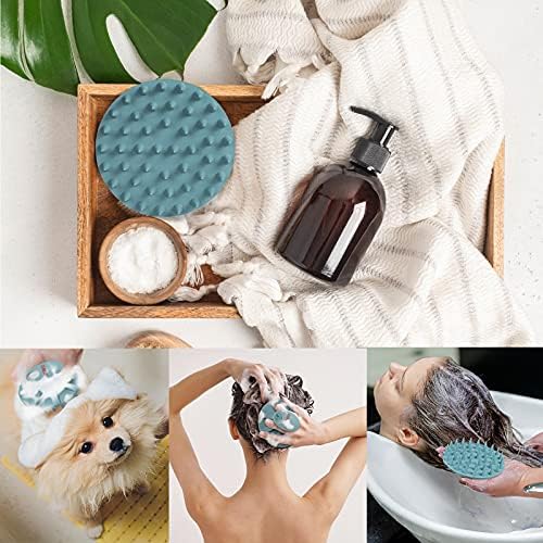 One-piece Silicone Scalp Massager Shampoo Brush Hair Wash, Dark Green - Image 5
