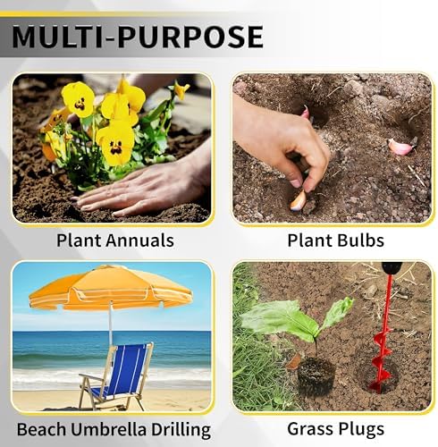 Auger Drill Bit for Planting 1.6"x16.5" Garden Spiral Drill Bit,Heavy-Duty Bulb Auger, Post Hole Digger for 3/8” Hex Driver Drill Solid Shaft - Image 5