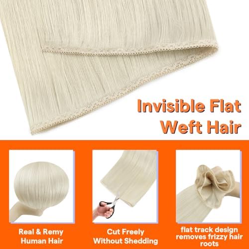 Full Shine Weft Hair Extensions Real Human Hair for Women 20 Inch 80g - Image 3