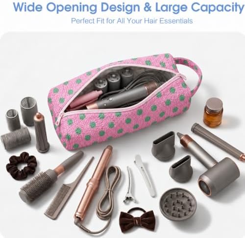 Slim Quilted Hair Tools Travel Case Styling Tools, Wide-Open Design - Image 3