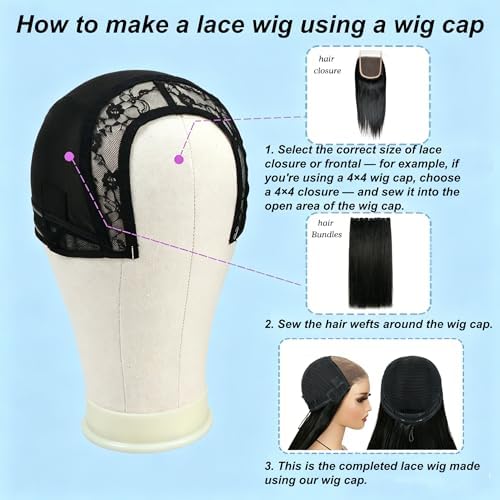U Part Wig Cap with Drawstring & Anti-Slip Silicone Band（13×4 in） - Image 5