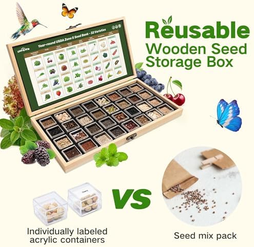 Zone 5 Seed Bank, 32 Types Heirloom Vegetables Herbs Seeds, Gardening Gifts - Image 7