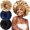 3PCS Extra Large Satin Bonnets for Sleeping, Hair Bonnets for Black Women Braids Curly Hair, F by Heniho