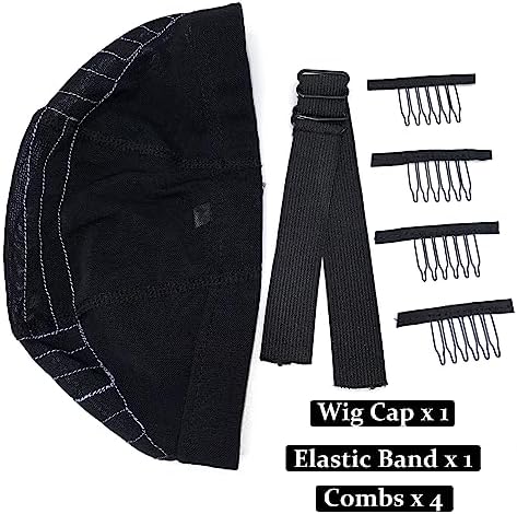 Wig Cap with Guideline Map for Wig Making, Stretchable Mesh Dome Caps with 1 Elastic Band and 4 Wig Combs for Beginners Sewing Wig (Large: 23"-24", 13 * 6 Frontal) - Image 4