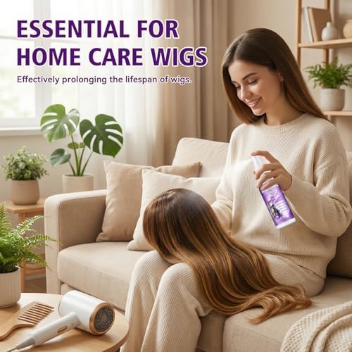 Wig Spray, Synthetic Wig Spray, Detangling, Frizz Control, Hydrating Conditioning, Shine Wig Care Spray, for Synthetic and Human Hair Wigs, Wig Accessories, 120ml - Image 6