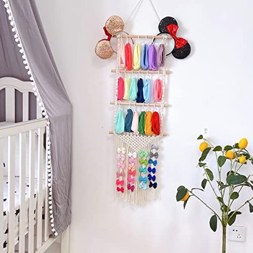 ALinmo Headband Holder Hair Bows Organizer for Girls, Baby Headbands Hair Accessories Organizer Storage Wall Hanging Decor for Toddler Girls Room - Image 6