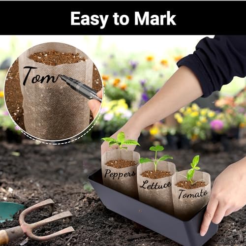 Plant Grow Bags, 400pcs Plant Nursery Bag 5.5 x6.3 Inches, Fabric Seedling Pots Non-Woven Pouch for Potato, Flower, Tomato Plant Starts & Clones, Fruit Protection Bags Home Gardening Supply - Image 6