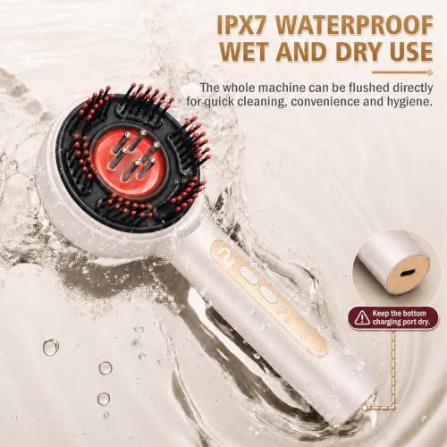 Scalp Massager, 3-in-1 Hair Oil Applicator, Cordless Electric Massager, IPX7 Waterproof, Portable Scalp Brush for Hair Growth & Dandruff Removal, Salon Home & Travel Use, White - Image 6