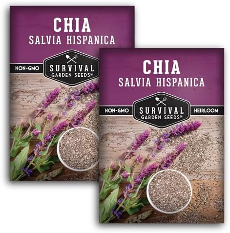 Chia Seeds for Planting – Mexican Salvia Hispanica (2 Pack) by SurvivalGardenSeeds