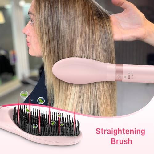 MESCOMB 5 in 1 Hair Dryer and Straightener, Hot Air Styler Wrap - Fast Drying, 1400W Air Dryer with Straightener, Frizz-Free Blowout Brush（Pinkish Purple） - Image 7
