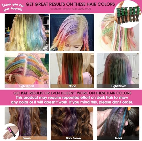 Hair Chalk Comb – Temporary Dye for Kids, Washable & Fun for Parties - Image 2