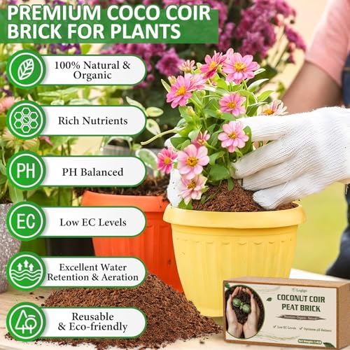 Legigo 12 Pack Coco Coir Bricks for Plants- 100% Organic Coconut Coir Soil - Image 2