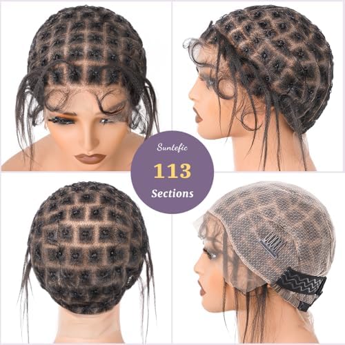 Braided Wig Cap With Human Baby Hair Crochet Wig Cap For Crochet Braids Hair Glueless Double Full Hd Lace Wig Caps For Black Women(#1B Black,113 Sections) - Image 5