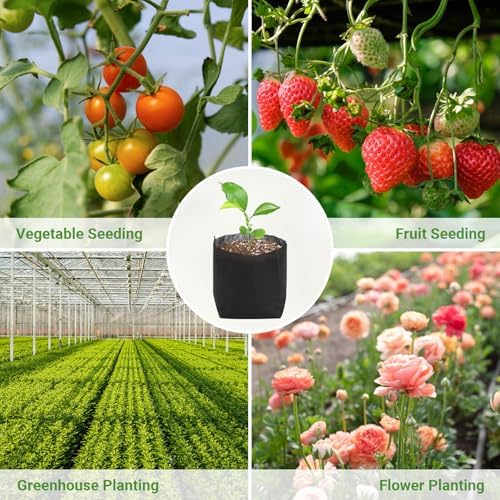 GREANER Plant Grow Bags 6.7x5.7 Inch, Non-Woven Biodegradable Plant Grow Bags for Planting, Fabric Seedling Starter Bags for Vegetable, Flower, Fruit, Saplings Tree, Home Garden Supply - Image 5