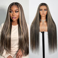6x5 Glueless Highlight Balayage Straight Wig 28 Inch #1b/27 by Megalookhair