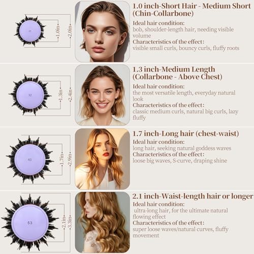 UREELIN Round Brush for Blow Out - 1.3 Inch Small Nano Thermal Ceramic & Ionic with Boar Bristles - Salon Blow Drying Hair Brush for Drying,Volumizing, Curling, Shine & Smooth Styling - Image 5