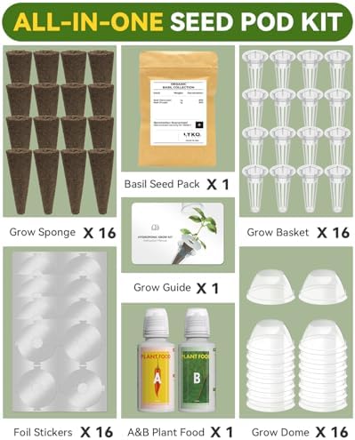 LYKOCLEAN Herb Seed Pod Kit Compatible with AeroGarden Hydroponics Growing System, Complete Indoor Gardening Supply (Basil, 16-pods) - Image 3