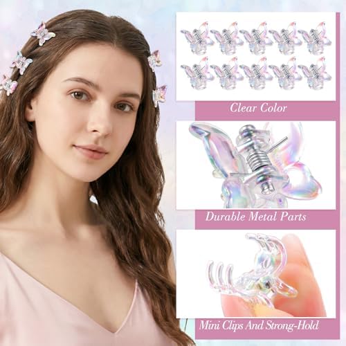 SUMAJU 80Pcs 0.6In Mini Butterfly Hair Claw Clips for Women Girls Barrettes - Image 6