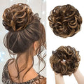 CJL HAIR Large Messy Bun Hair Piece Wavy Curly Scrunchies Synthetic Chignon Ponytail Hair Extensions Thick Updo Hairpieces for Women Dark Brown/Golden Blonde by CJLHAIR