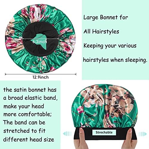 3PCS Bonnets for Women,Silk Satin Bonnet Hair Bonnet for Sleeping - Image 4