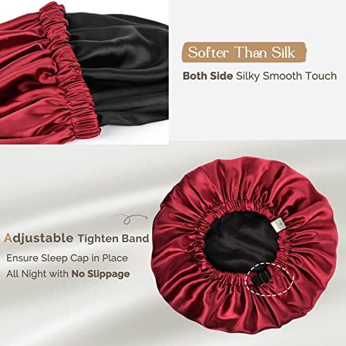 YANIBEST Satin Bonnet for Sleeping Women Men, Adjustable Hair Bonnet - Image 6