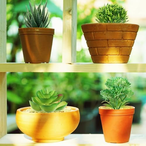 QUOZUO Green Succulent Plants, 6pcs Mini Fake Succulents Plants for DIY Crafting Home Floral Wall Office Decoration (excluding pots) - Image 4