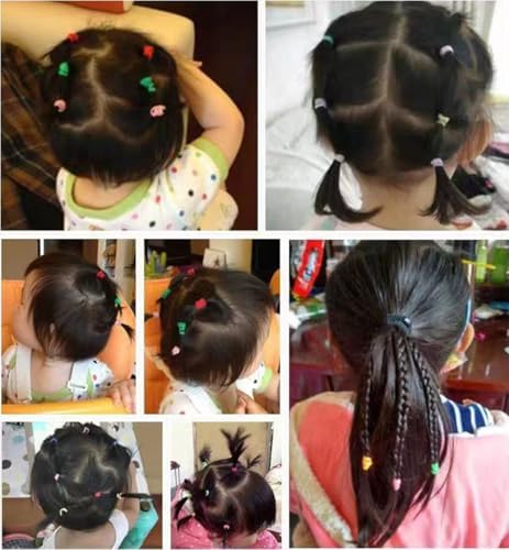 Elastic Hair Rubber Bands 2000PCS Soft Ponytail Elastics Holders Small Hair Ties for Blond Kids Baby Girls Toddler Infants Hair No Crease Damage No Hurt Thin Easy to dismantle Mini Hair Tie Multicolor - Image 7